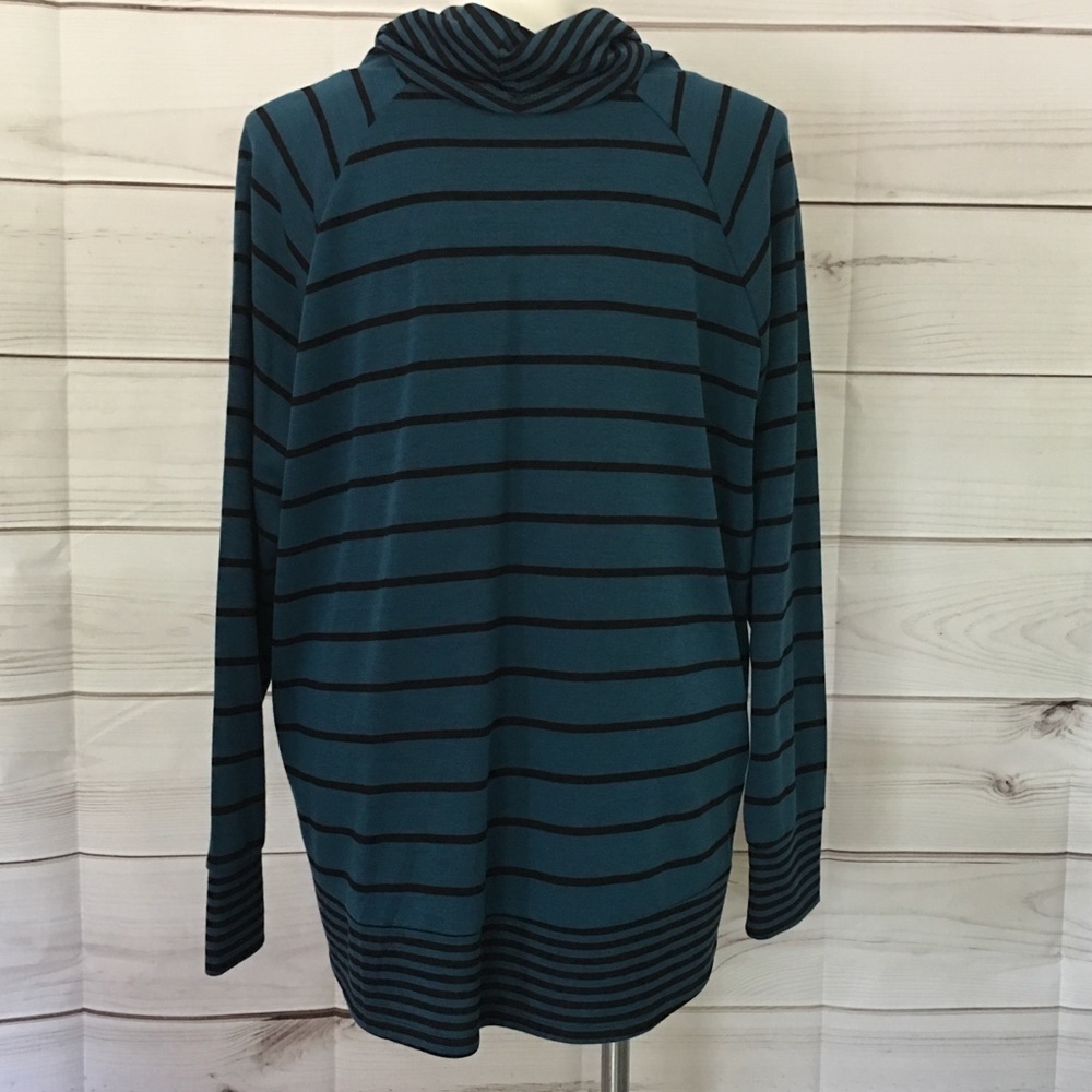 NWT Teal & Black Westbound Cowl Neck Tunic Top Size 2X - Picture 3 of 6